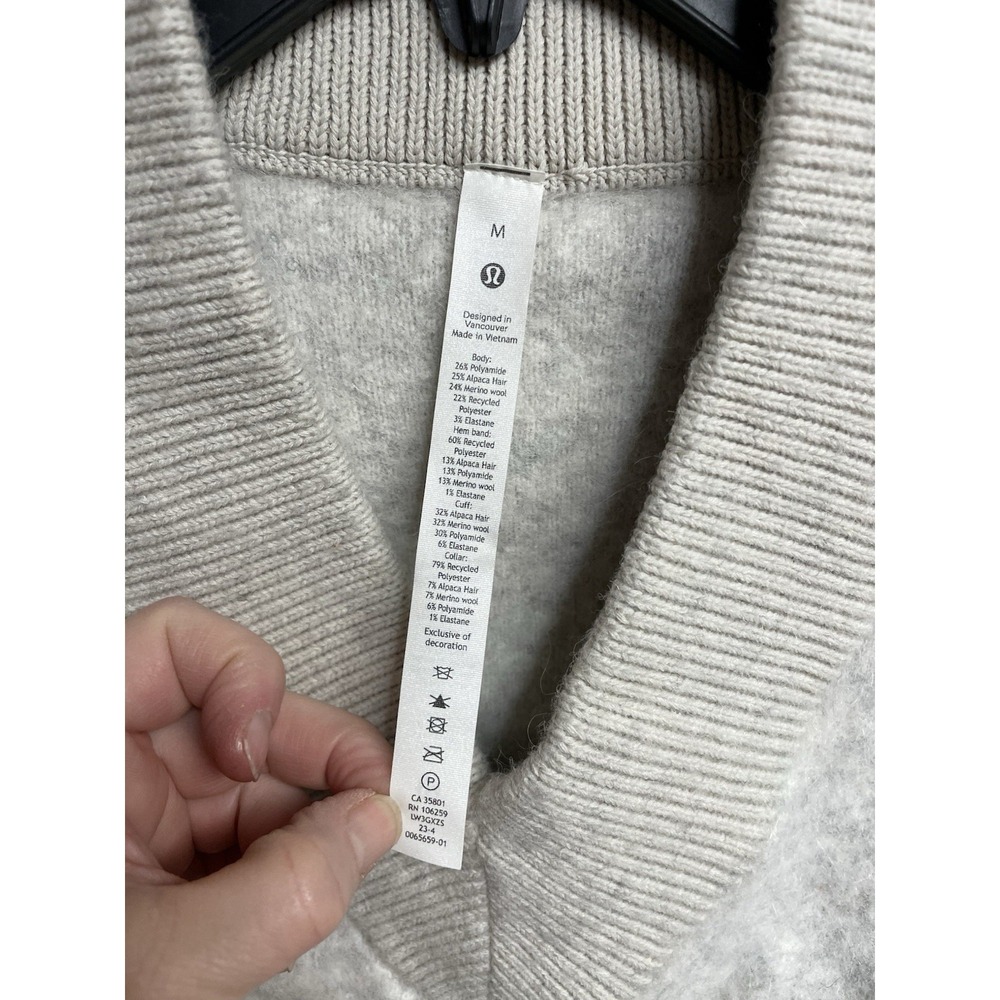 Lululemon Womens medium Alpaca Wool Blend V-Neck Sweater Gray - Picture 2 of 10